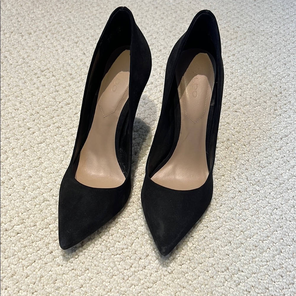 Black pointed heels